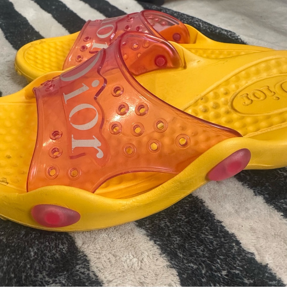 Dior Yellow and Orange Slide Sandals - Picture 9 of 11